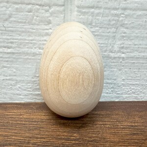 Wooden Eggs For Craft Projects - Lot Of 6 - Natural Shape Rounded Bottom - Hen Egg - Wood Chicken Egg - Decoy Egg - Unfinished image 7