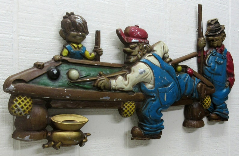 Vintage Sexton Cast Aluminum Wall Plaque 1971 Pool Players | Etsy