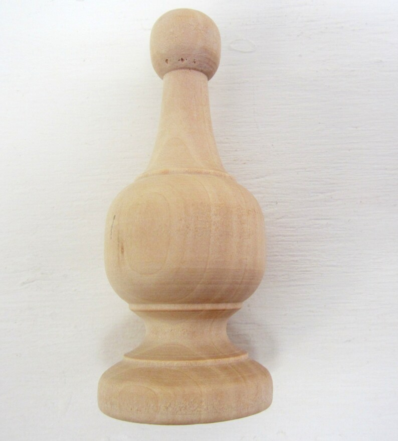 Finial Unfinished Wood Finial With Nice Profile Dowel Cap Etsy