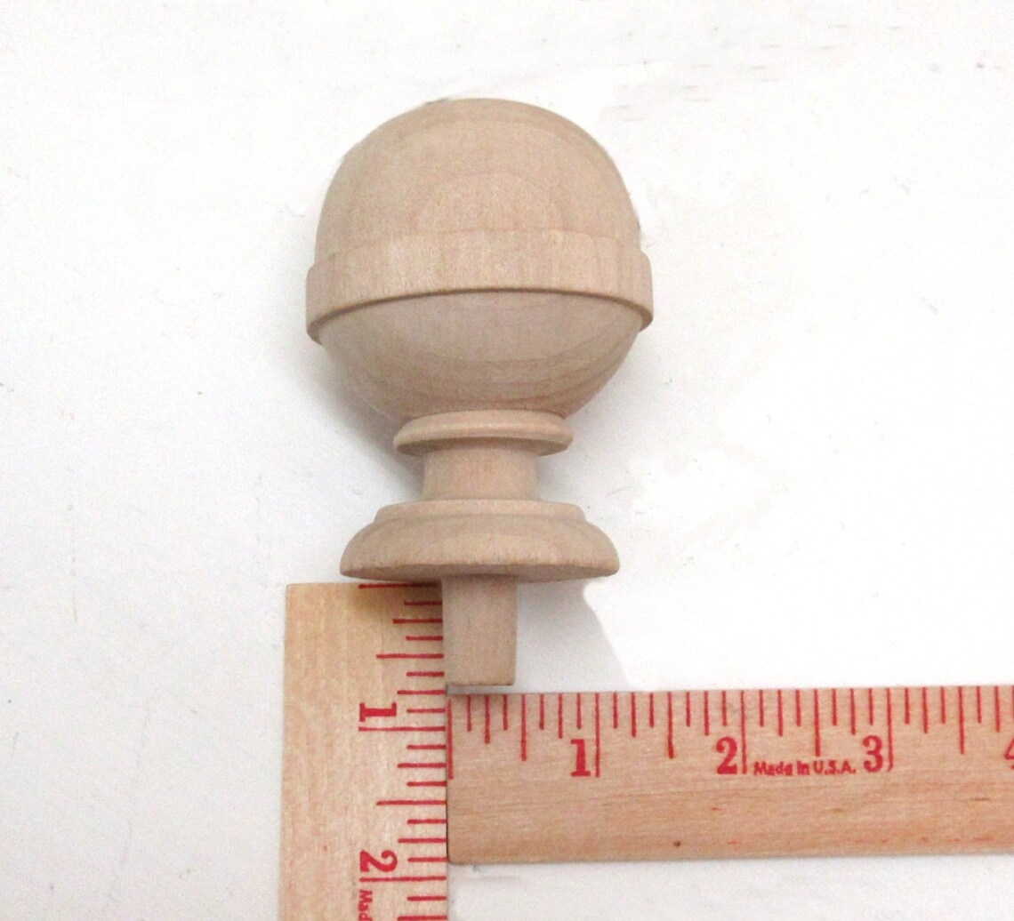 Big Finial Unfinished Wood Finial With Nice Profile Etsy