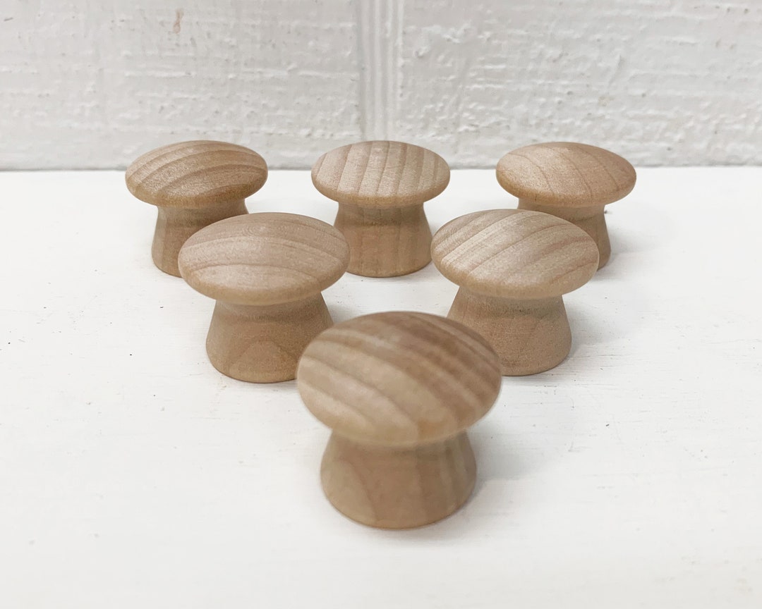 End Grain Wood Knobs / Drawer Pulls 1 Inch Unfinished Set of 6 Etsy