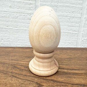 Wooden Eggs For Craft Projects - Lot Of 6 - Natural Shape Rounded Bottom - Hen Egg - Wood Chicken Egg - Decoy Egg - Unfinished image 6