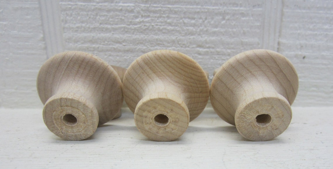 End Grain Wood Knobs / Drawer Pulls 11/4 Inch Unfinished Etsy