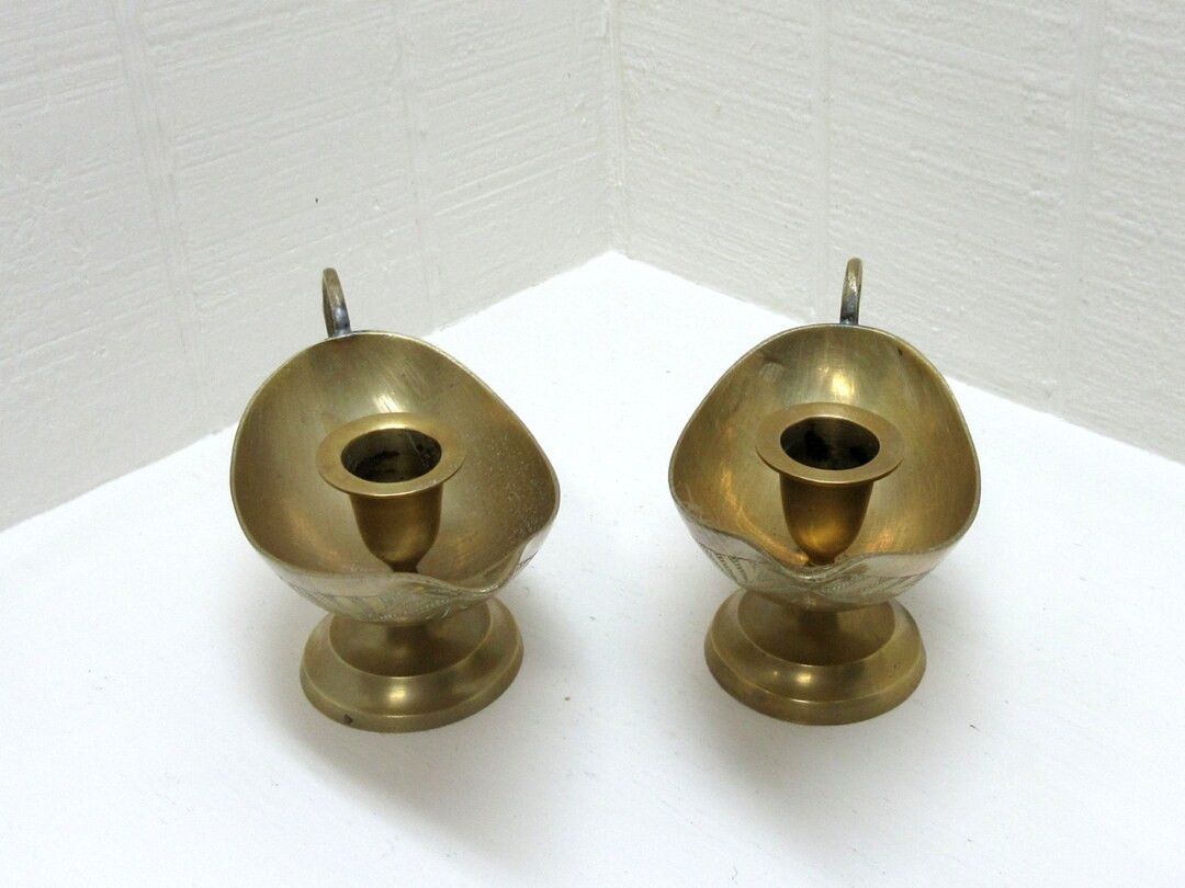 Vintage Brass Chamber Candle Holder Lot of 2 Etsy