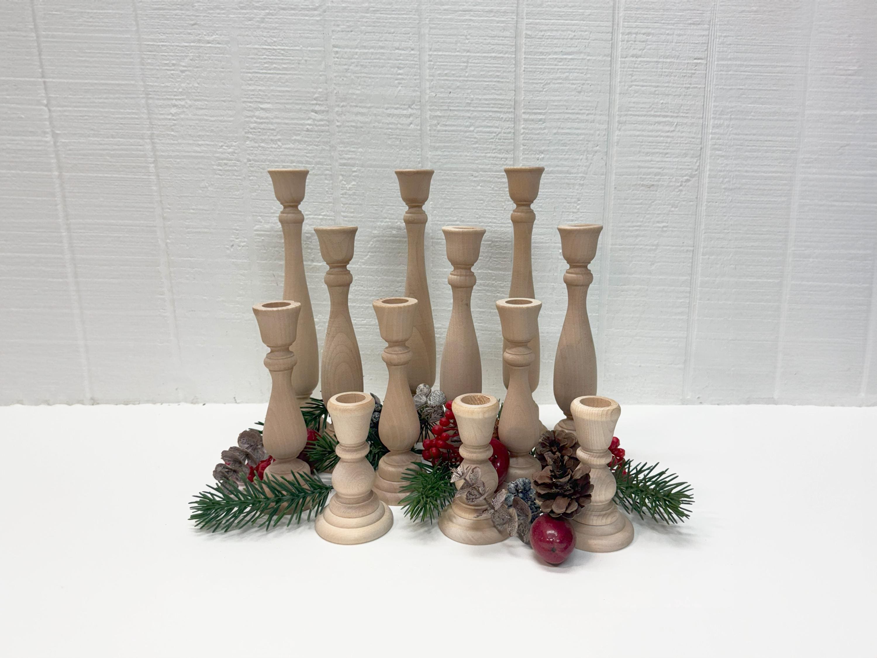 Wooden Candle Holders / Candlesticks - 12 Days of Christmas / Wedding ...