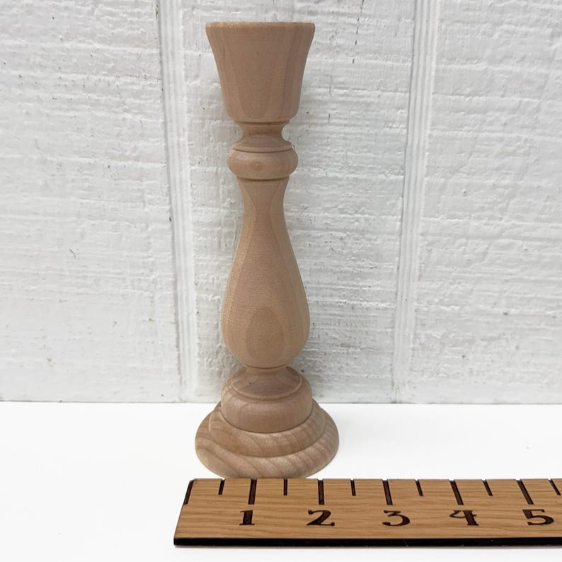 Wooden Candle Holder / Taper Candle Holder - 6-3/4" Tall image 3