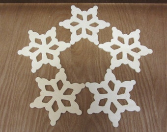 Wood Snowflake Cutouts / Snowflake Ornaments - Unfinished - Set of 5 - Birch Plywood 1/8