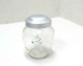 Vintage Vetreria Etrusca Clear Glass Cheese Dispenser/Jar/Bottle - Made In Italy