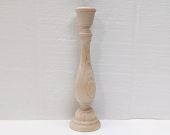 Wooden Candle Holder / Candlestick  9 Inches Tall