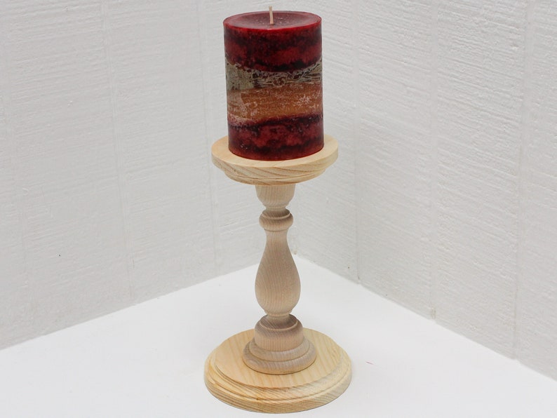 Wooden Pillar Candle Holder / Candlestick 81/4 Inches Tall Etsy
