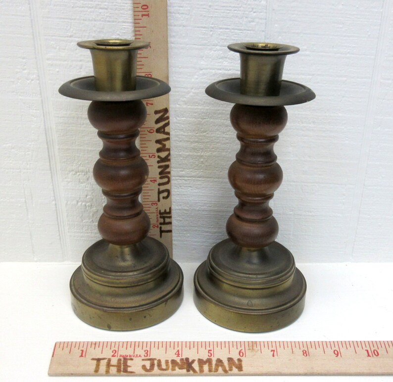 Vintage Homco Candle Holder Lot of 2 Homco Metal and Wood Etsy