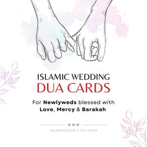 Islamic Dua Cards For Newlyweds | Islamic Wedding Dua Flash Cards | Printable Marriage Dua Cards | Islamic Wedding Gift | Islamic Gifts