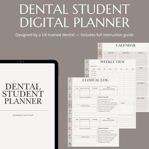 歯科学生向けプランナー | UK BDSデジタルプランナー | GoodNotes/iPad対応 | 臨床ログブック、週次ビュー、復習+健康トラッカー