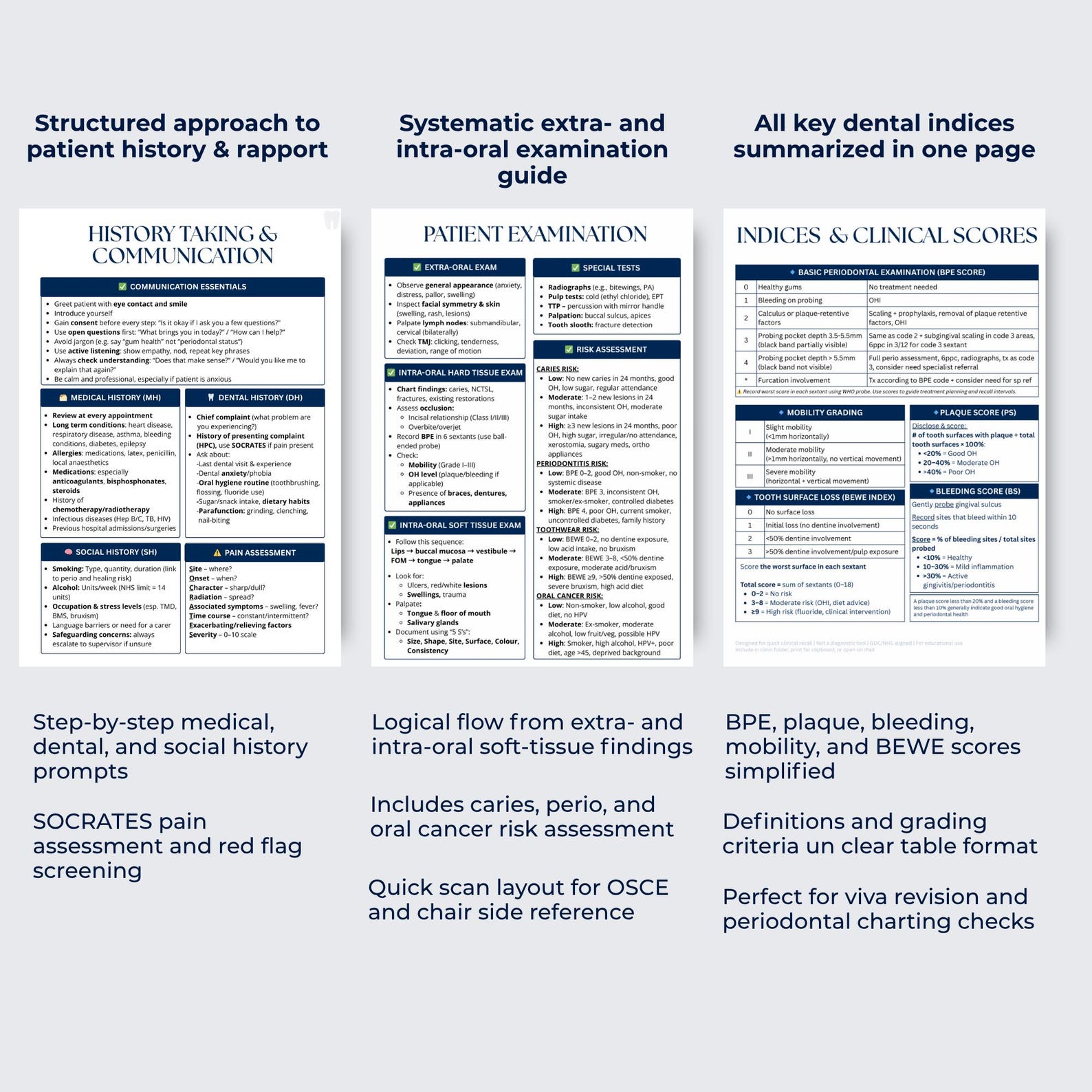 Clinical Notes Sheet.pdf Dental Student Clinical Cheat Sheet: Dentist Notes and Reference Guide ...