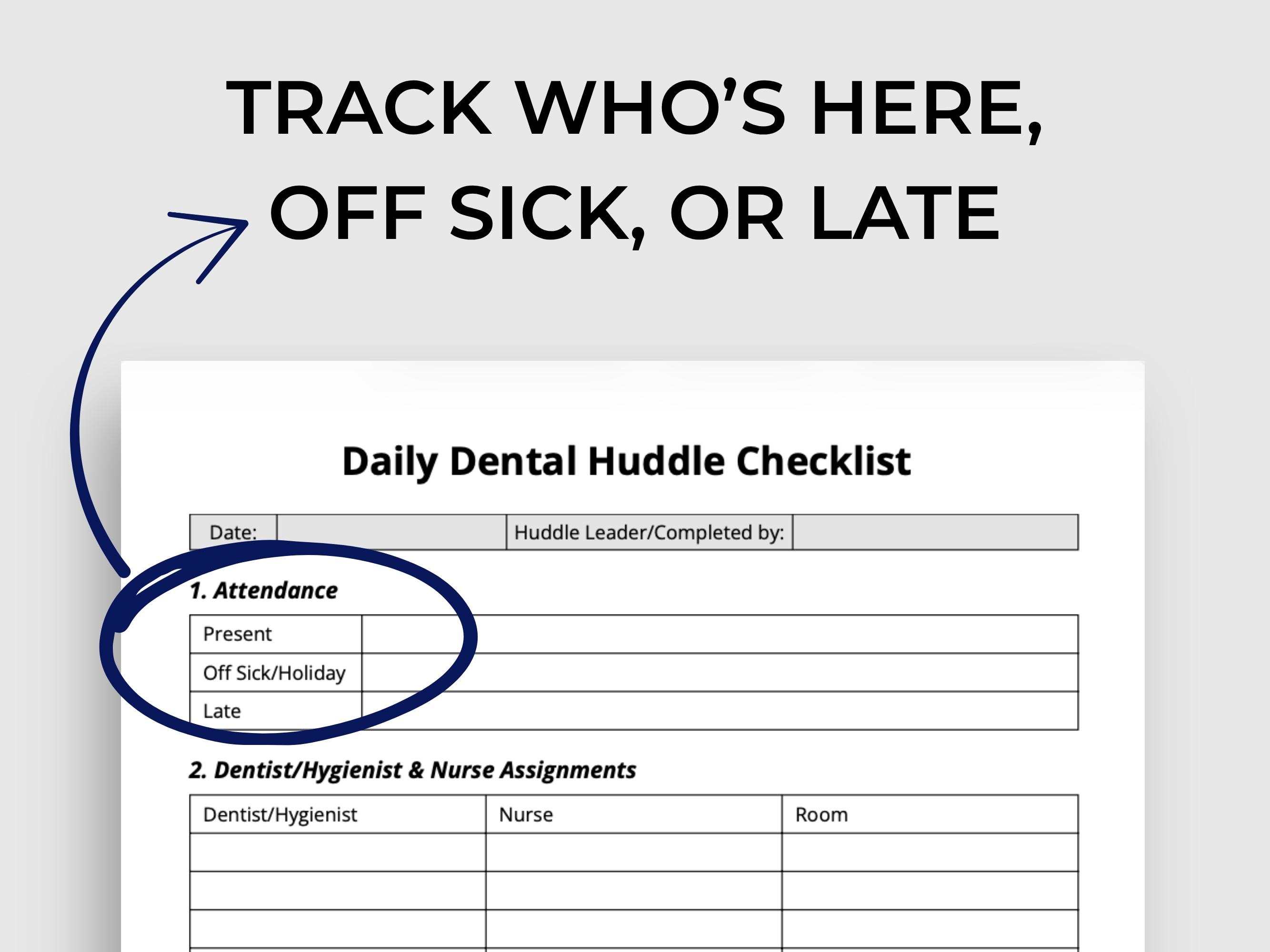 Huddle Checklist Rounding Daily Dental Morning Huddle Checklist – Printable + Digital PDF for ...