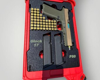 Custom Glock Pistol Insert for Milwaukee Packout (48-22-8436) - Holds 1 Handguns, 1 Magazine, & 50 rounds