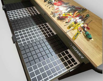 Custom Husky Tool Chest Drawer Organizer Base: Modular "Gridfinity" System for Husky 52in. x 20in. Tool Chest