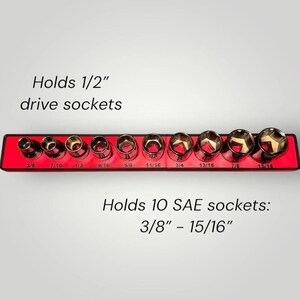 Modular Socket Organizer | 1/2” Drive SAE | Gridfinity Compatible | Custom Two-Tone Color image 2