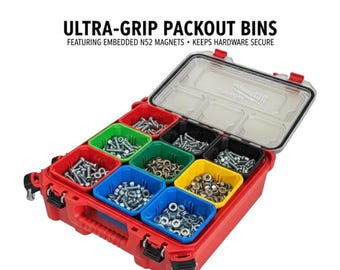 Magnetic Insert Bins for Milwaukee Packout Organizers - 4 Sizes Available (Single/Double Shallow & Deep)