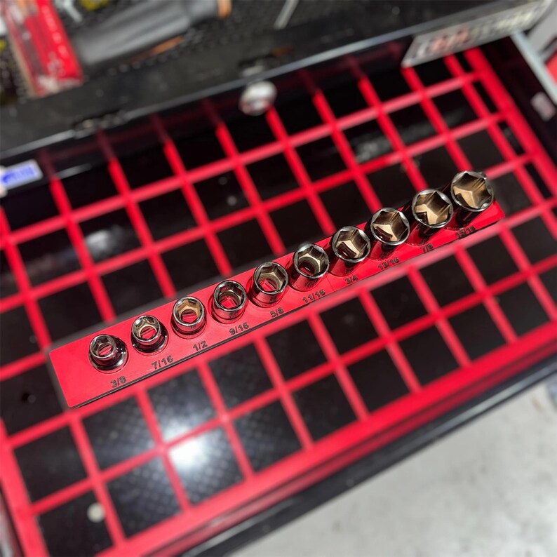 Modular Socket Organizer | 1/2” Drive SAE | Gridfinity Compatible | Custom Two-Tone Color image 3