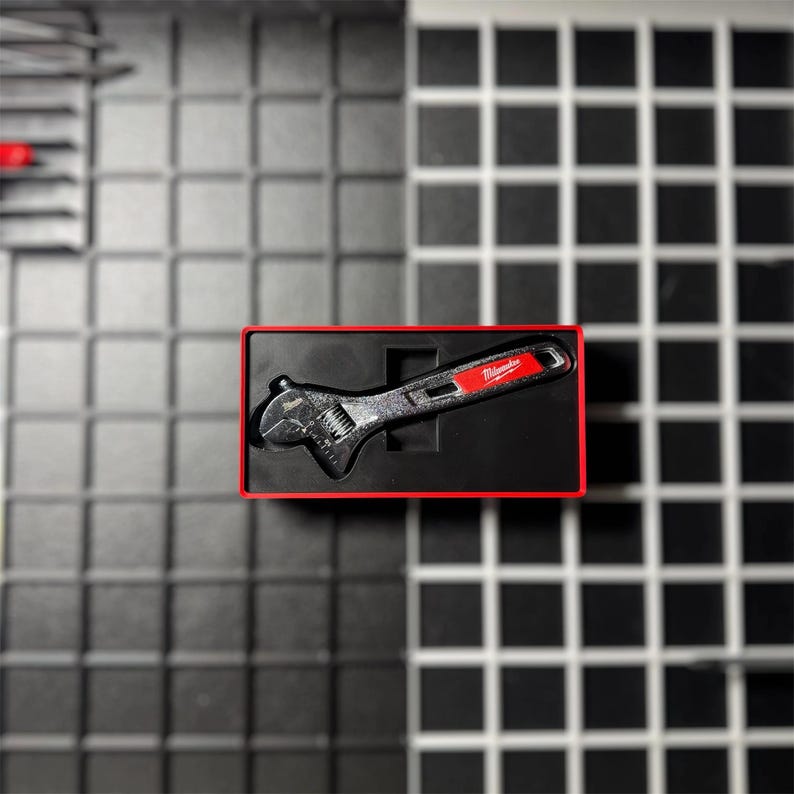 Organizador de caja de herramientas para llave inglesa ajustable Milwaukee de 6" (48-22-7406) / Bandeja modular Gridfinity imagen 1