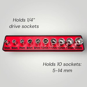 Modular Socket Organizer | 1/4” Drive Metric | Gridfinity Compatible | Custom Two-Tone Color afbeelding 3