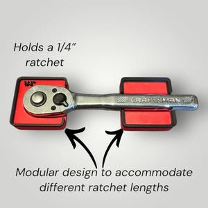 Modular Oranizer for 1/4” Drive Ratchet | Gridfinity Compatible Tool Drawer Insert | Two-tone Color bild 2