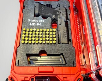 Custom Staccato Pistol Insert for Milwaukee Packout (48-22-8436) - Holds 1 Handgun, 1 Magazine, & 50 rounds