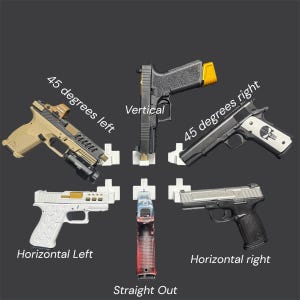 Universal .380 ACP Pistol Wall Mount | 3D Printed Base + Interchangeable Barrel Pins | Various Orientation Options