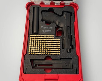 Custom Taurus Pistol Insert for Milwaukee Packout (48-22-8436) - Holds 1 Handguns, 1 Magazine, & 50 rounds