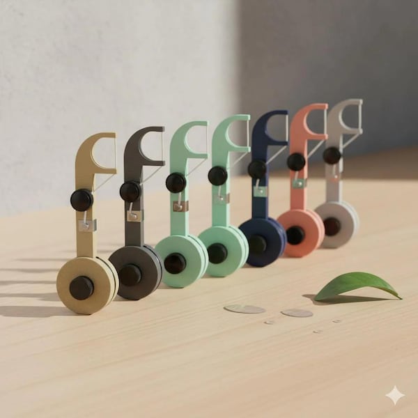 Reusable Floss Stick - Holds Full Roll of Floss | Eco-Friendly & Refillable Design