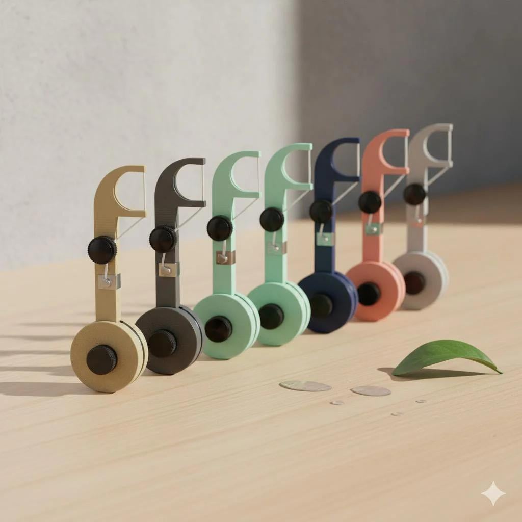Reusable Floss Stick - Holds a Full Roll of Dental Floss Eco-Friendly, Refillable, 3D Printed