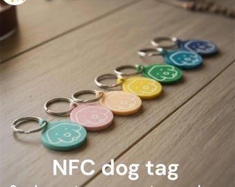 Etiqueta NFC personalizada para collar de perro: Identificación inteligente de mascotas mediante mensaje de texto.