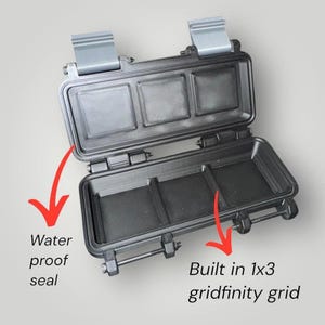 Rugged Gridfinity-compatible Travel Case | Personalized Text Lid image 2
