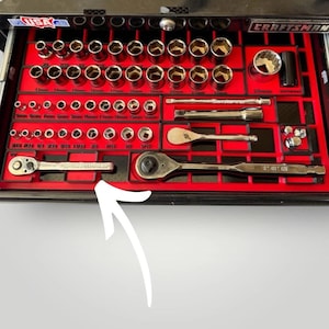 Modular Oranizer for 1/4” Drive Ratchet | Gridfinity Compatible Tool Drawer Insert | Two-tone Color bild 1