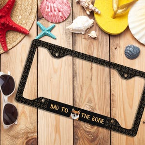 Funny Dog License Plate Frame Witty dog theme metal license plate frame accessory for car sassy pet humor for dog lover trendy canine lover