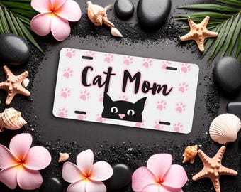 Cat Mom License Plate | Glossy Aluminum Vanity Plate