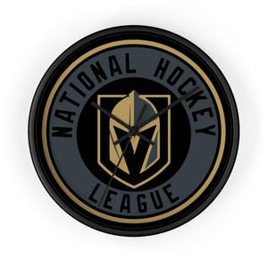 NHL Vegas Golden Knights Wall Clock, Hockey Fan Decor, Sports Wall Art, Gift for Him, Office Wall Clock, Game Room Decoration