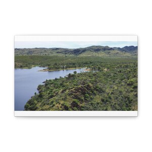 Corella Dam Canvas Print  Outback Queensland Scenic Wall Art  Aerial Landscape Photography