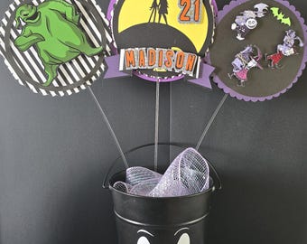 Nightmare Before Christamass Centerpieces / Party / Jack and Sally / Oogie / Zero / Halloween Party / Birthday /