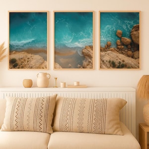 Surf Poster Set of 3 – Surf Photography Wall Art, Surfing Print, Beachy Wall Art for Beach House Decor, Surf Wall Poster Download