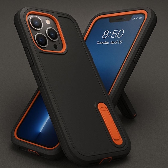 Rugged Shockproof iPhone Case with Kickstand | Military Grade Protection  for iPhone 14, 15, 16 | Drop Resistant Slim Fit Cover