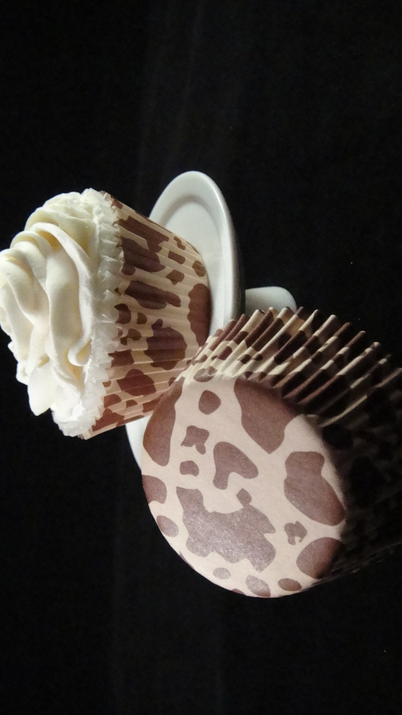 Brown Cow Cupcake Liners Mason Jar Straws Weddings Birthdat Etsy