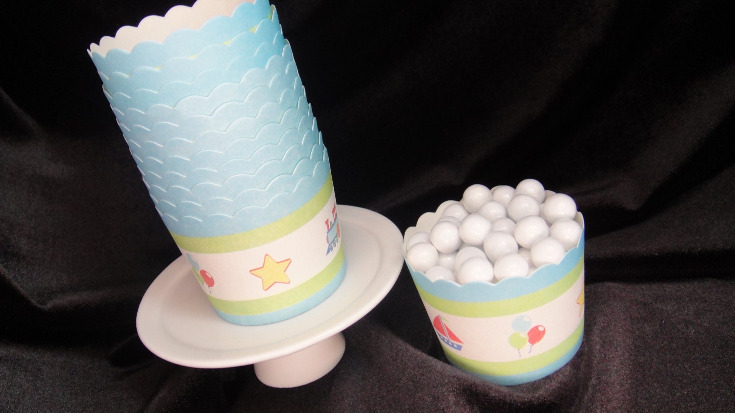 Little Boy Themed Baking Cups Candy Cups Dip Cups Nut Cups Weddings Party Cups Candy Buffets Wedding Cupcakes Favor Cups QTY