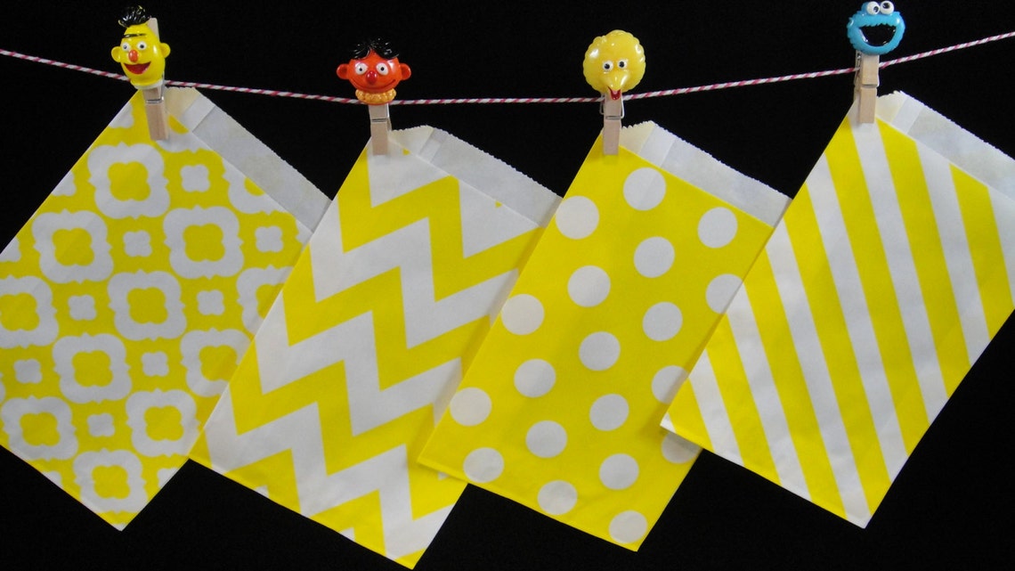 Yellow Favor Bags Candy Buffet Bags Candy Bags Bakery Bags Etsy