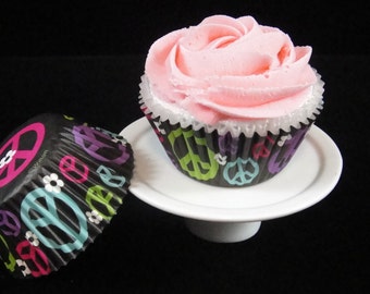 Peace Sign Cupcake Liners - Hippie Chick - Quantity 25