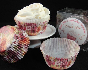 Flower Print Cupcake Liners