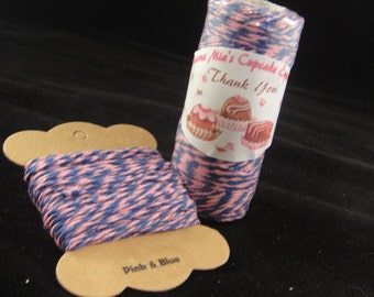 Pink and Blue Bakers Twine - 8 ply, 100% cotton Bakers Twine