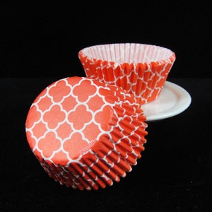 Red Moroccan Cupcake Liners, Cupcake Cups, Muffin Cups, Baking Cups, Red Cupcake Liners, Cupcake Papers - Quantity 25