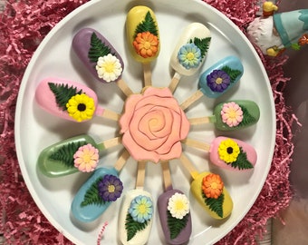 Floral Cakesicles, Mother's Day Gift, Birthday Gift, Thinking of You Gift, Cakesicles, Cake pops, Cake balls